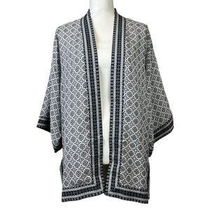 Max Studio Kimono Black and White Medallion Print Small (Will Fit Many Sizes)